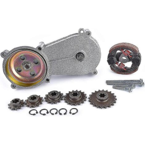 Boîte de vitesses à réduction avec embrayage pour mini-moto 2 temps 47cc/49cc T8f 11t/13t/14t/17t/20t (pignons noirs) - DF (1/4)