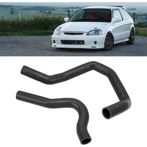 Flexibler Silikonschlauch für Autokühler, kompatibel mit Honda Civic Type-R EK4/EK9 (HX020), Schwarz (1/5)