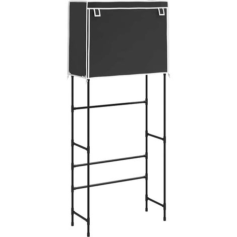 vidaXL Estantería 2 niveles lavadora hierro negro 71x29,5x170,5cm (1/2)