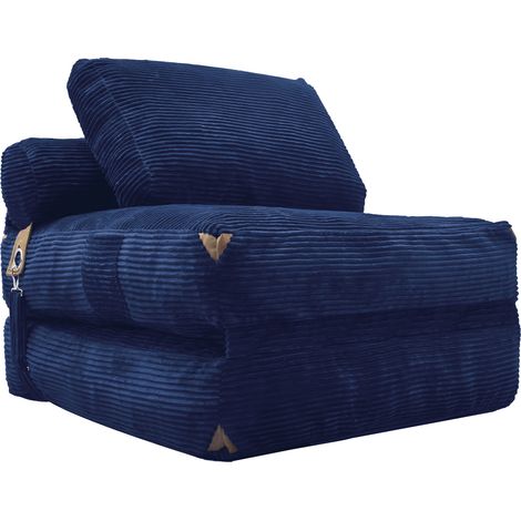 CHICFURN Fauteuil convertible compact en tissu bleu, canapé pliable pour petit espace, sofa d'appoint cosy pour salon, chambre, studio et coin lecture (1/5)
