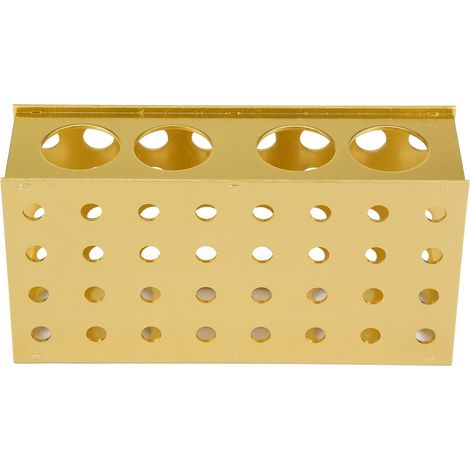 Goldfarbener Aluminium-Reagenzglasständer mit Lochdurchmessern von 8 x 12,3 x 18 x 30 mm, für den Laborgebrauch (1/5)