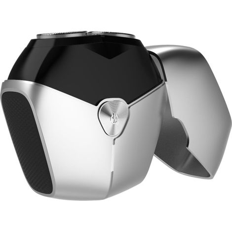 Rasoio elettrico portatile unisex con testina a ventosa magnetica, porta Type-C, tempo di ricarica di 60 minuti e utilizzo a secco e sotto la doccia, colore argento. (1/5)