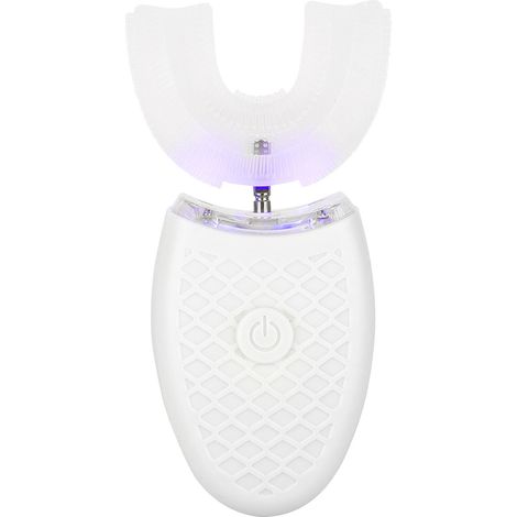 Brosse à dents électrique sonique pour adultes en forme de U, outil de nettoyage automatique pour l'hygiène bucco-dentaire (modèle adulte blanc) (1/5)