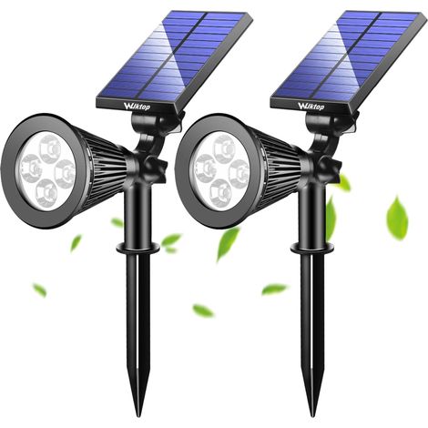 Projecteur LED Baode à énergie solaire et superbe luminosité - Imperméable - Pour cours, jardins, pelouses 2xwarmweiß (1/5)