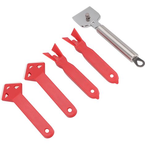 Kit de 5 outils pour mastic, joint et décolleur de coulis, idéal pour les réparations et le nettoyage. (1/5)