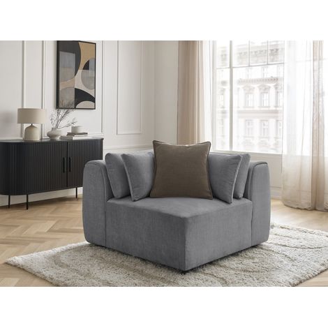 BOBOCHIC - Angle avec têtière pour canapé modulable JANA tissu velours Gris foncé (1/5)