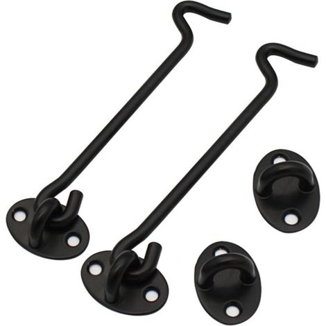 Crochet Tempete, 2 Pièces Crochet de Cabine en Solide Épaissir Acier Inoxydable Loquet de Verrouillage à Oeil Robuste Support de Portail Pivotant Remplacement Outils Pour Jardin Porte Fenêtre （