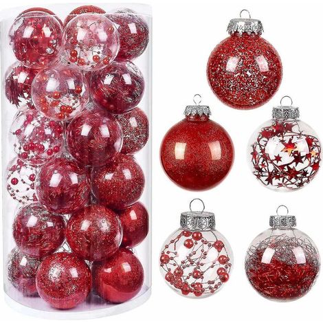 30 boules de Noël décoratives, 5 styles de boules dorées pour sapin de Noël, ornements incassables. (1/5)