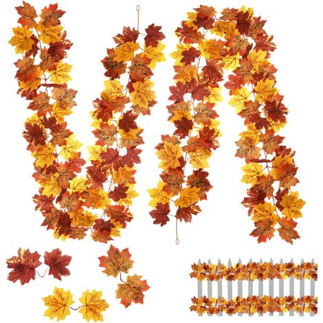Pieces 175cm Autumn Maple Leaf Garland (1/5)