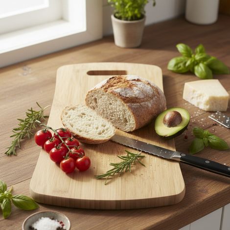 Planche à Découper en Bambou 28 x 18 cm – Solide et Durable, Résistante à l'Humidité, Ne se Déforme Pas (1/5)