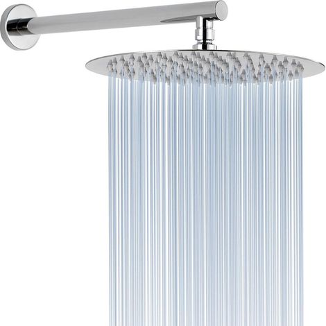 Regenduschkopf mit Verlängerungsarm, Edelstahl, 30cm Rund, Hoher Wasserdruck (1/5)