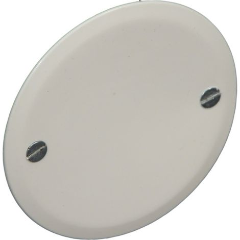 Eur Ohm – Couvercle boîte d'encastrement Ø85mm – Fixation par vis – Plastique blanc RAL 9010 traité anti-UV – Norme NF 60695-2-11