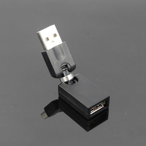 Adaptateur USB mâle vers femelle, interface rotative et flexible, rotation libre à 360 degrés, A mâle vers A femelle.