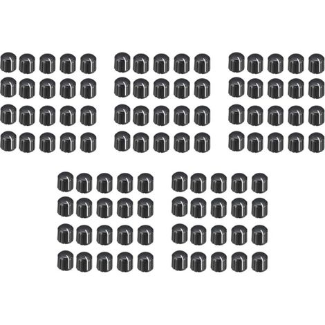 100 pièces de bouton rotatif de potentiomètre en plastique 15x13,5 mm pour le volume de guitare vers axe type D 6 diamètre. (1/5)