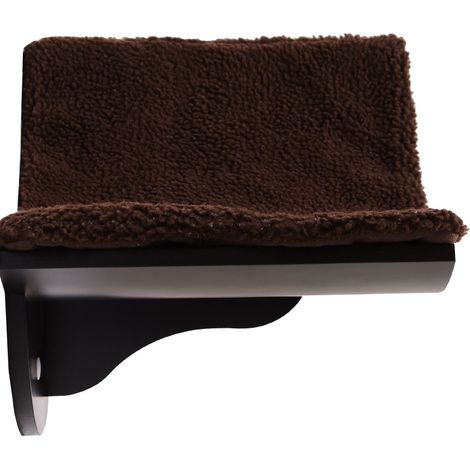 Niche murale pour chat en peluche marron 41 x 28 x 21 cm avec fixation murale (1/5)