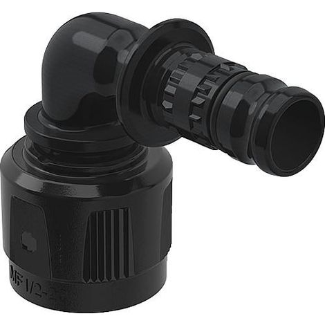 Coude de transition Geberit Mepla 90 degrés avec MasterFix, PVDF d=16 x MF 20 mm