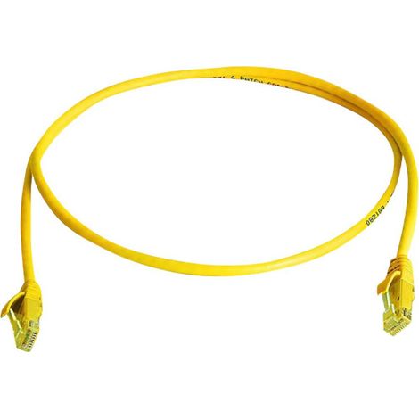 Telegärtner 100008056 RJ45 Câble réseau, câble patch CAT 6 1.0 m jaune ignifuge, avec manchon de pro (1/3)