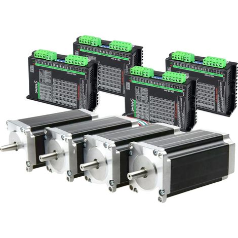 Motore passo-passo, coppia elevata, doppio albero, 4 pezzi e driver, 8 mm (1/2)