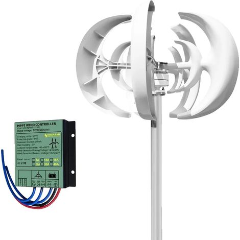 Éolienne, Design Vertical, Compatibilité Double Tension, Avec contrôleur gratuit, 48V (1/2)