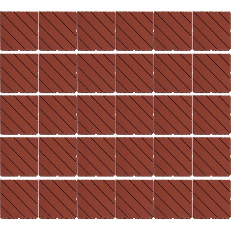 30 Stück Kunststoff-Terrassenfliesen mit Klicksystem, wasserdicht, belastbar, rutschfest, geräuscharm, braun (1/5)