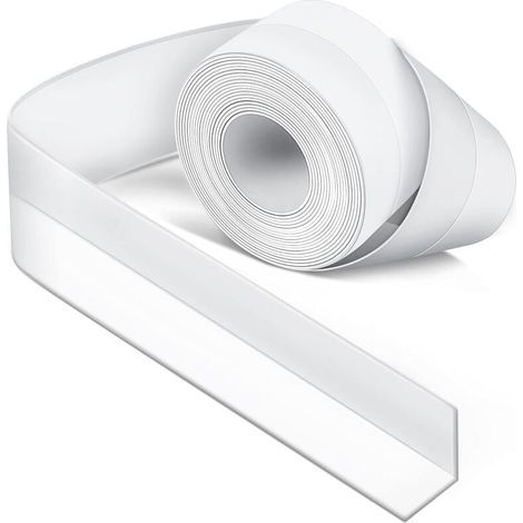Joint Silicone Blanc Salle de Bain - Joint Salle de Baignoire - Ruban D'étanchéité - Anti-Moisissure et Imperméable - Ruban Adhésif doux Adapté à la Cuisine, les Toilettes, le Coin (1/5)