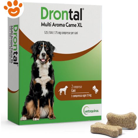 Vetoquinol Dog Drontal Multi Aroma Carne XL - Confezione 2 Compresse -
