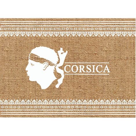 Set de table rectangulaire en toile de jute - Tête de Maure