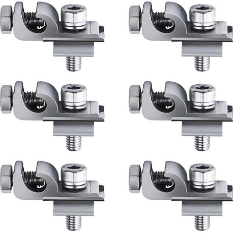 Pince de mise à la terre, 6 pièces, Clips de mise à terre pour panneau solaire, Aluminium lug standard, Support de montage pour panneau solaire, bornes à anneaux photovoltaïques-DOU