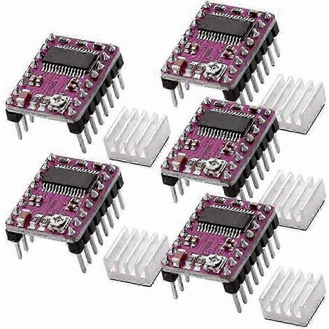 Ensemble de 5 modules de commande de moteur pas à pas DRV8825, contrôleur StepStick, compatible avec les fraiseuses CNC et les imprimantes 3D SI. WHBYV (1/4)
