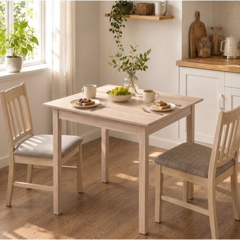 Mesa de comedor 75x75x76 cm de madera natural, ahorra espacio para cocina -FLORAGRACE (1/5)