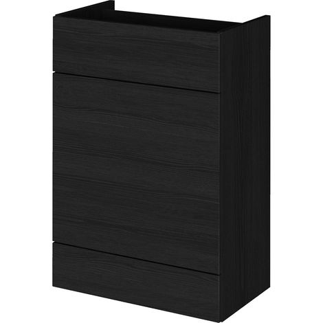 Hudson Reed Fusion WC Unit 600mm Wide - Charcoal Black Woodgrain (1/4)