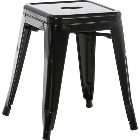 Sgabello in metallo nero dal design industriale altezza 46 cm 100005879
