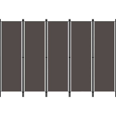 5-tlg. Raumteiler Anthrazit 250x180 cm
