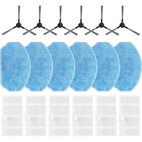 Kit de accesorios compatibles con aspiradora robot Cecotec Conga 999 Origin X-Treme y 999 Origin Genesis y 999 Origin X-Treme X Piezas de repuesto 16 paquetes 6 filtros, 6 cepillos laterales, 6 paños (1/5)