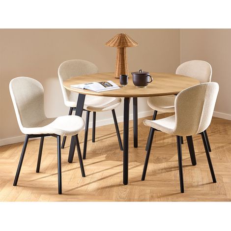 Cadiz Essgruppe Tisch mit 4 Stühlen natur, beige. (1/4)