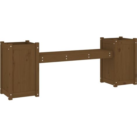 Maison Exclusive - Panchina Fioriera Marrone Ambra 180x36x63cm Legno Massello Pino