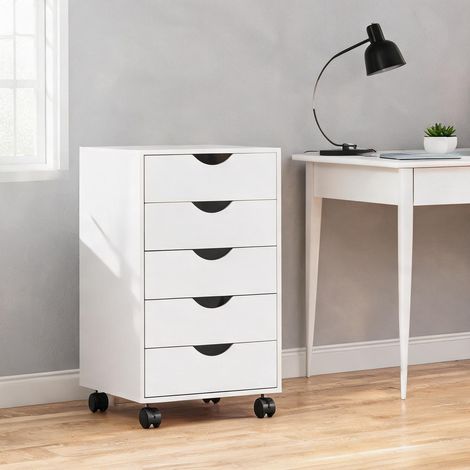 Meuble de rangement de bureau blanc en MDF 40 x 40 x 67 cm (1/5)