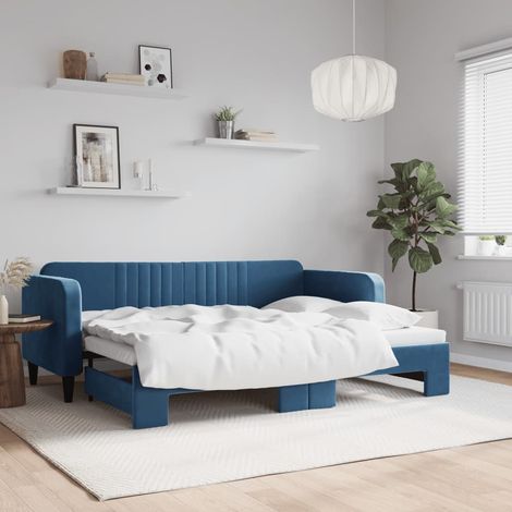 Tagesbett Ausziehbar Blau 80x200 cm Samt vidaXL