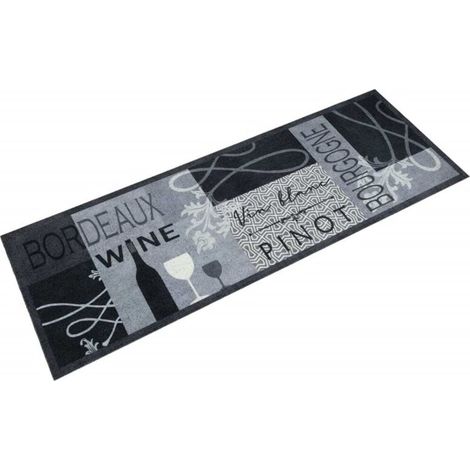 Tapis de cuisine lavable-Tapis de salon-Tapis Chambre imprimé Wine gris 60x180 cm velours 247946 (1/5)