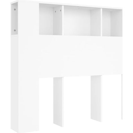 Testiera con accessorio letto contenitore ripiano comodino 120 x 18,5 x 104,5 cm MDF bianco TDL0200110