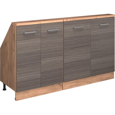 Ensembles de meuble de rangement sous pente Rion, gris noble/chêne doré, Lot de 2, Vicco