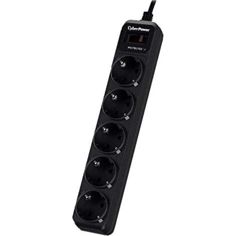 Regleta con interruptor Cyberpower B0520SC0-DE/ 5 Tomas de corriente/ Negra