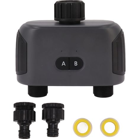 Minuteur d'Arrosage Bluetooth 2 Zones, Réglable, Filetage G3/4, pour Jardin, Pelouse et Piscine (1/5)