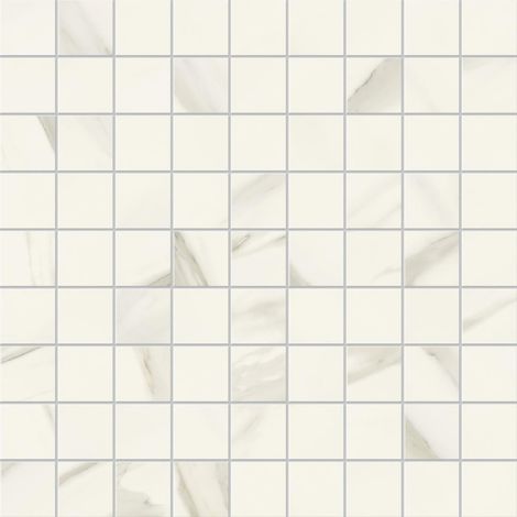 Mosaïque effet Marbre Blanc Calacatta Armonia 3,5x3,5 cm Quadra 30x30x0,9 cm Mat Orsiano - Sol et mur intérieur (vendu par carton de 0,9 m²) - RO'MA CARRELAGE