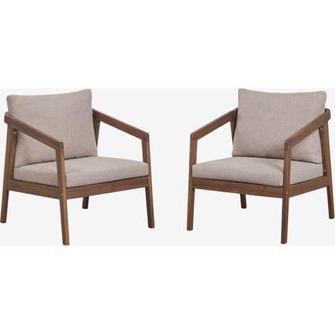 Pack de 2 sillones de jardín en madera de acacia Kaela SKLUM (1/5)