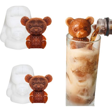 1 Molde de silicona con forma de oso, resistente de -40 °C a 230 °C, molde para helados, caramelos, cócteles y pasteles. (1/5)