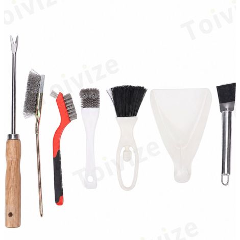 Kit de Nettoyage Cage Oiseaux Toivize Modèle Standard Acier Inoxydable Bois Hêtre 6 Pièces (1/5)