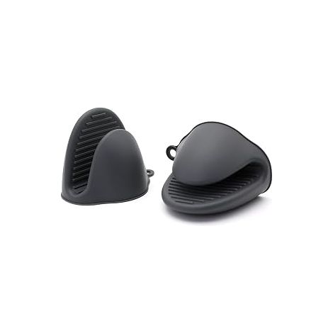 Gant de cuisine en silicone épais résistant à la chaleur pour la cuisson, la pâtisserie, les barbecues et les grillades (gris) (1/5)