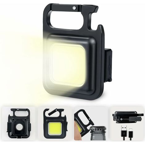 Mini-LED-Arbeitsleuchte, wiederaufladbar, ultrahelle 800 Lumen magnetische tragbare Taschenlampe, kleine wasserdichte Schlüsselanhänger-Taschenlampe für Campingreparaturen, Notlicht [Klasse]