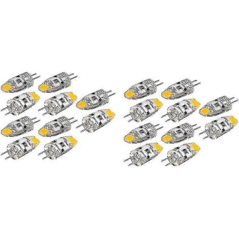 20 ampoules LED G4, ampoules LED COB G4 12V DC, 1,5W, angle de faisceau de 360°, peuvent remplacer une lampe halogène de 15W (wa). (1/4)